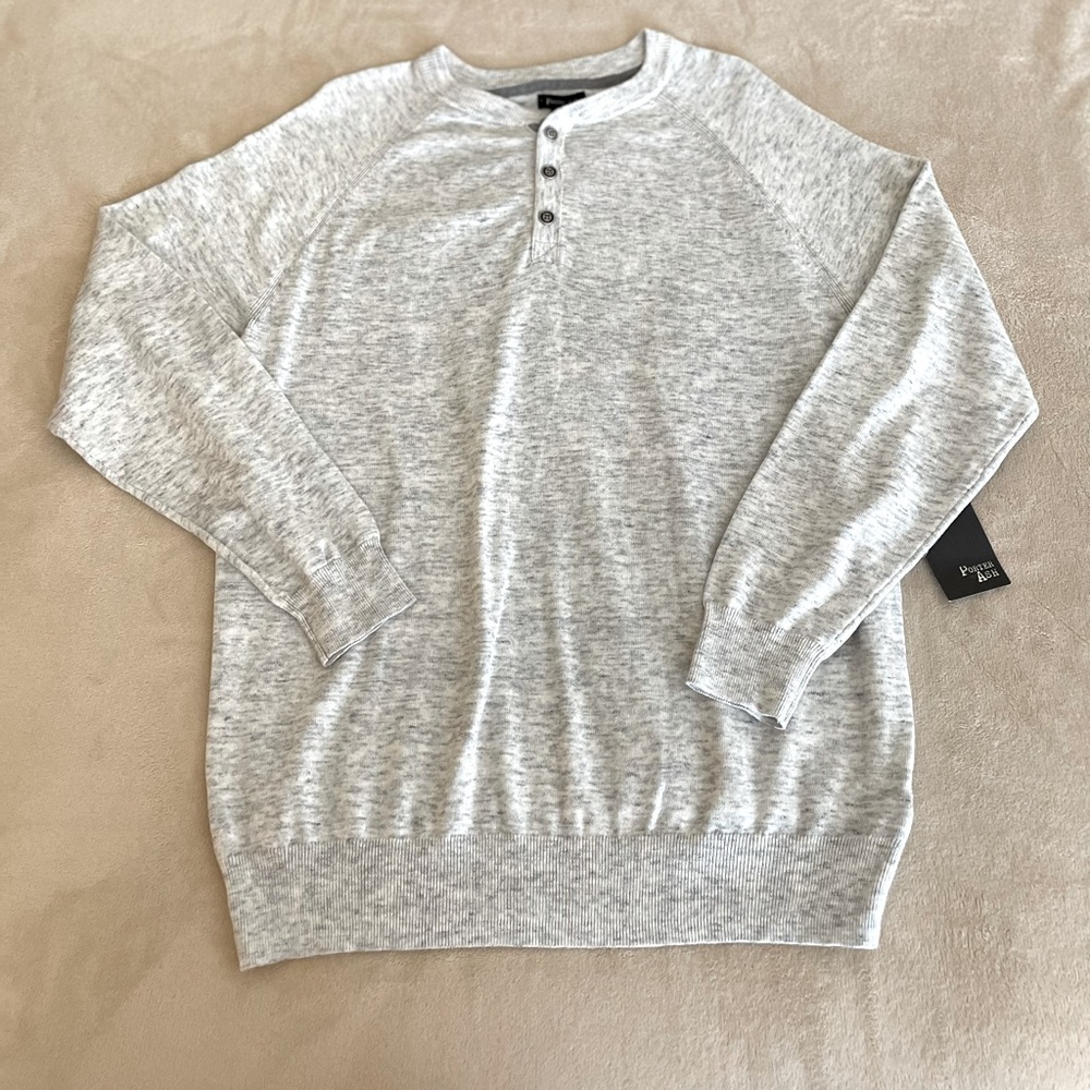 Porter+Ash Soft 1/4 Button Crewneck Sweater - Size L - Picture 6 of 13